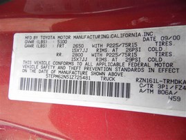 2001 Toyota Tacoma SR5 Burgundy Standard Cab 2.7L MT 4WD #Z23457